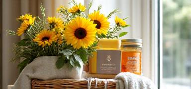 Recovery and get-well flowers and gift basket